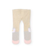 Collant da neonata in beige con motivo pinguino