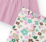 Completo tre pezzi per neonata con stampa floreale in tonalità pastello - immagine 4