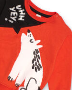 Completo per bambino nero e arancione con stampa lupo ululante - immagine 4